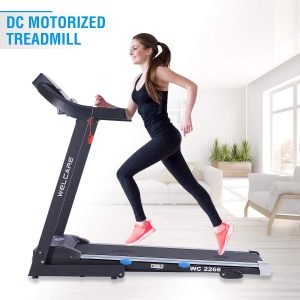 WELCARE WC2266, 4 Hp Peak DC Motorized Folding Treadmill with LCD Display